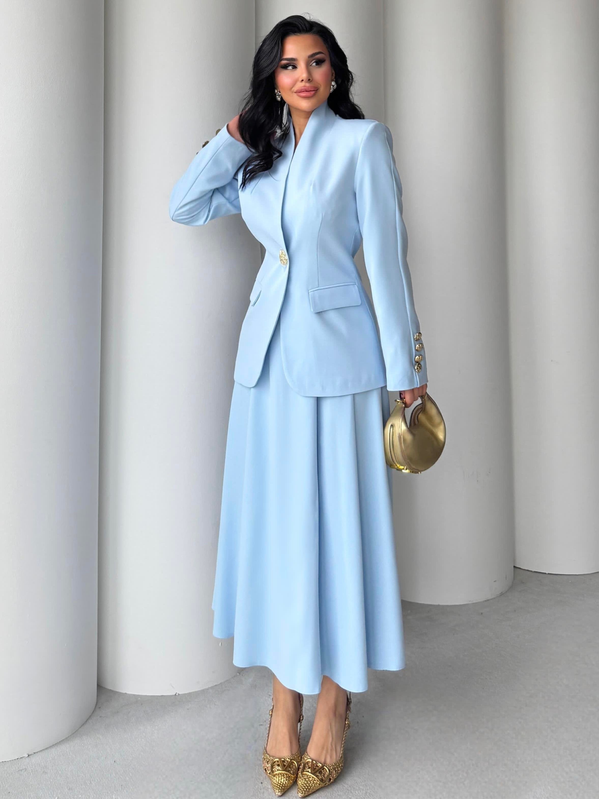 Elegant Skirt Set – Double Crepe Fabric(SARA SET) – BTurkish