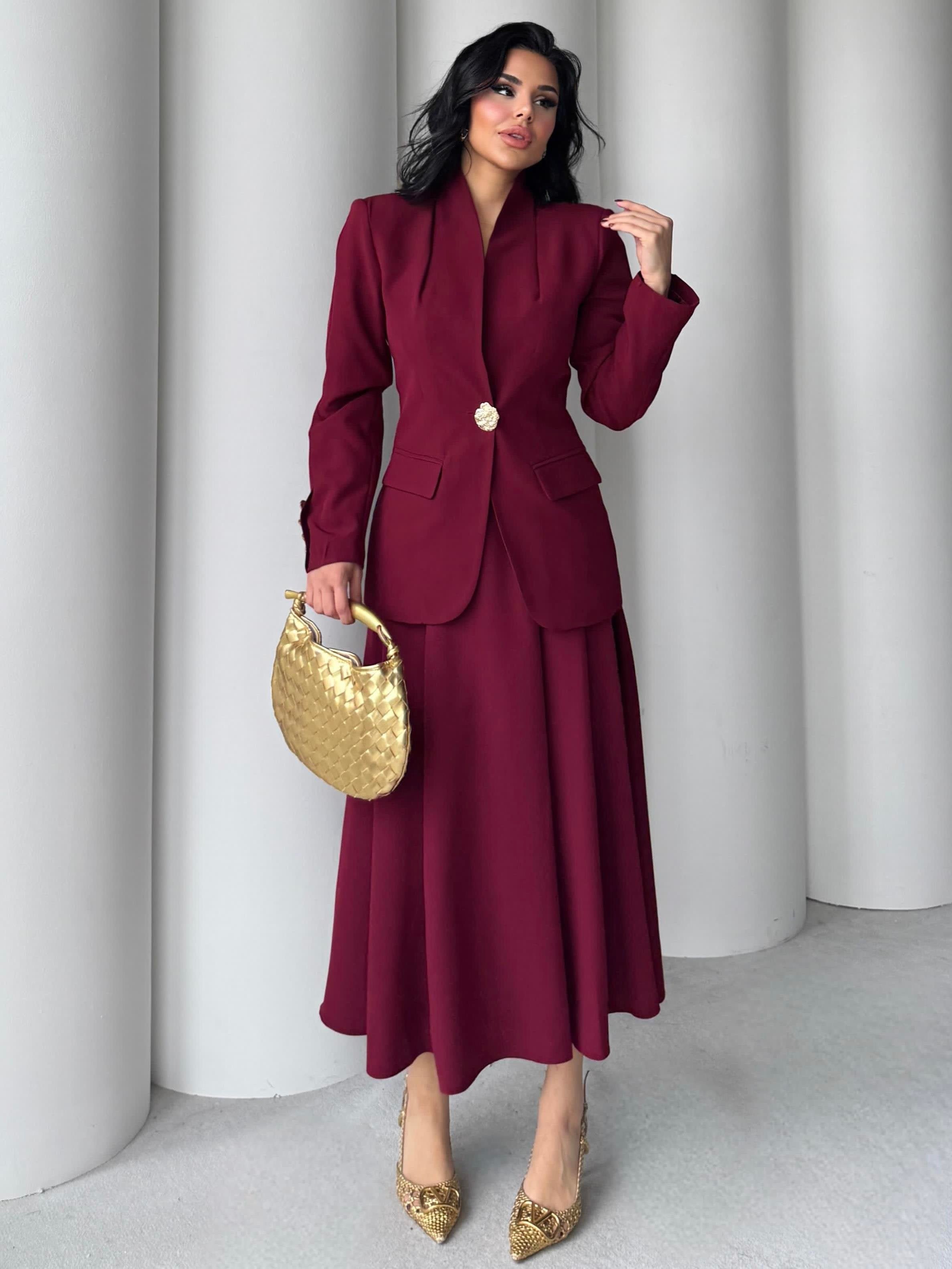 Elegant Skirt Set – Double Crepe Fabric(SARA SET) – BTurkish